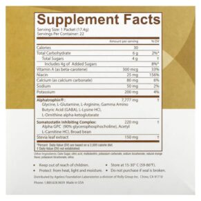 Thực phẩm bổ sung Ageless Foundation Laboratories UltraMax Gold Advanced Rejuvenation Formula with Alphatrophin Valencia Orange 22 Packets 0.61 oz (17.4 g) Each 691546001103