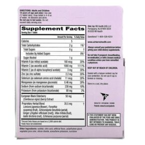 Thực phẩm bổ sung AirBorne Immune Support Supplement Elderberry 2 Tubes 10 Effervescent Tablets Each 647865903789