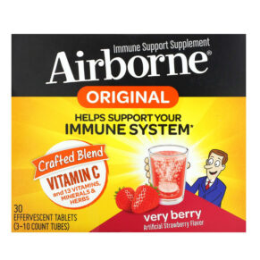 Thực phẩm chức năng AirBorne Immune Support Supplement Very Berry 3 Tubes 10 Effervescent Tablets Each 647865963790