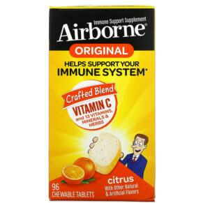 Thực phẩm chức năng AirBorne Original Immune Support Supplement Citrus 96 Chewable Tablets 647865962977