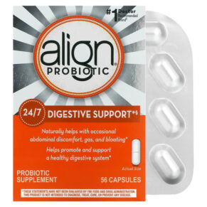 Thực phẩm chức năng Align Probiotics 24/7 Digestive Support Probiotic Supplement 56 Capsules 037000939535