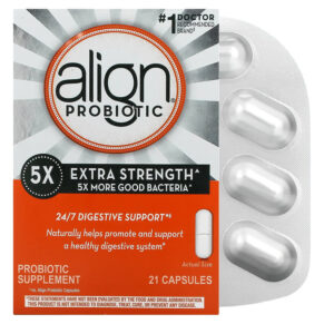 Thực phẩm chức năng Align Probiotics 24/7 Digestive Support Probiotic Supplement Extra Strength 21 Capsules 037000505051