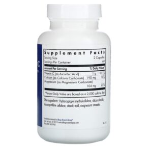 Thực phẩm bổ sung Allergy Research Group Buffered Vitamin C with Calcium and Magnesium 120 Vegetarian Capsules 713947700109