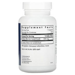 Thực phẩm bổ sung Allergy Research Group Kidney Beef Natural Glandular 100 Vegicaps 713947728004