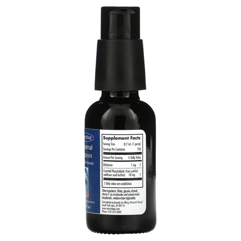 Allergy Research Group Liposomal Melatonin 1 fl oz (30 ml) 2 Thực phẩm bổ sung Allergy Research Group Liposomal Melatonin 1 fl oz (30 ml) 713947775305
