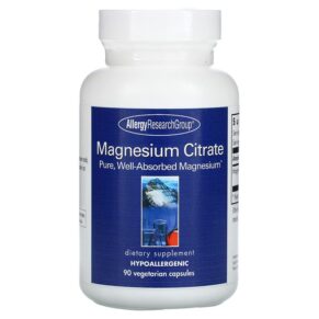 Thực phẩm chức năng Allergy Research Group Magnesium Citrate 90 Vegetarian Capsules 713947702400
