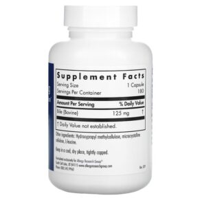 Thực phẩm bổ sung Allergy Research Group Ox Bile 125 mg 180 Vegicaps 713947763708