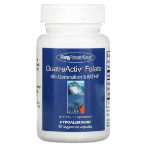 Thực phẩm chức năng Allergy Research Group QuatreActiv Folate 4th Generation 5-MTHF 90 Vegetarian Capsules 713947765306