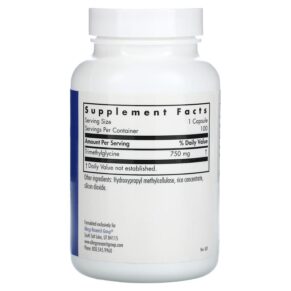 Thực phẩm bổ sung Allergy Research Group TMG Trimethylglycine 100 Vegetarian Capsules 713947732308