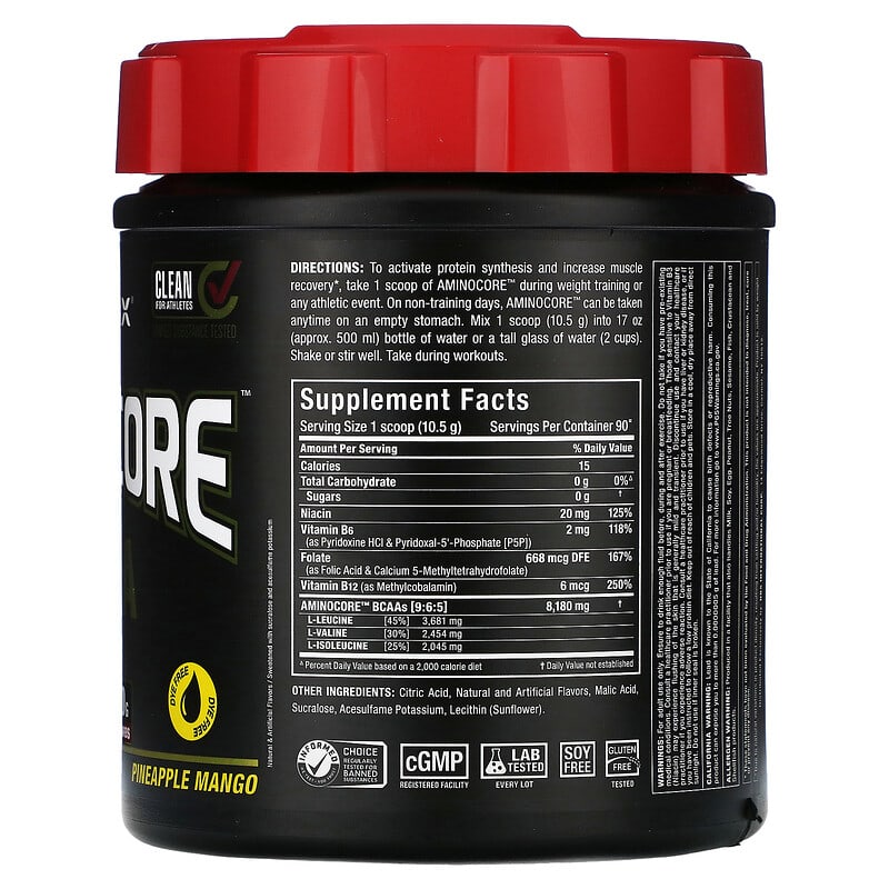 ALLMAX AMINOCORE BCAA Pineapple Mango 2.1 lbs (945 g) 2 Thực phẩm bổ sung ALLMAX AMINOCORE BCAA Pineapple Mango 2.1 lbs (945 g) 665553228747