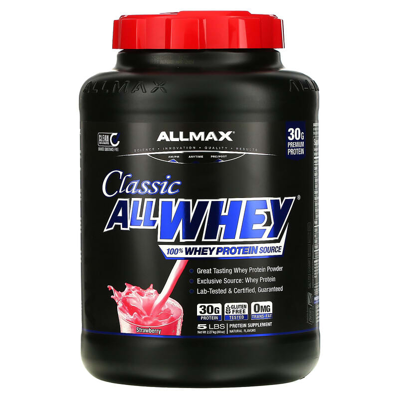 ALLMAX Classic AllWhey 100% Whey Protein Strawberry 5 lbs (2.27 kg) 8 Thực phẩm chức năng ALLMAX Classic AllWhey 100% Whey Protein Strawberry 5 lbs (2.27 kg) 665553225180