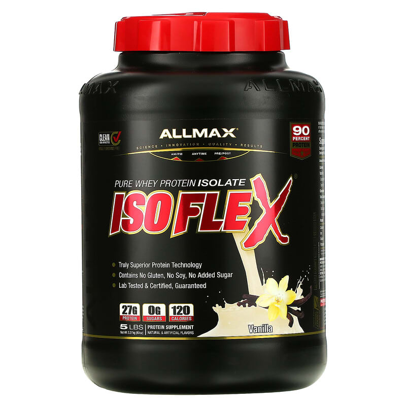 ALLMAX Isoflex Pure Whey Protein Isolate Vanilla 5 lbs (2.27 kg) 8 Thực phẩm chức năng ALLMAX Isoflex Pure Whey Protein Isolate Vanilla 5 lbs (2.27 kg) 665553121253