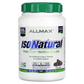 Thực phẩm chức năng ALLMAX IsoNatural Pure Whey Protein Isolate Chocolate 2 lbs (907 g) 665553223216