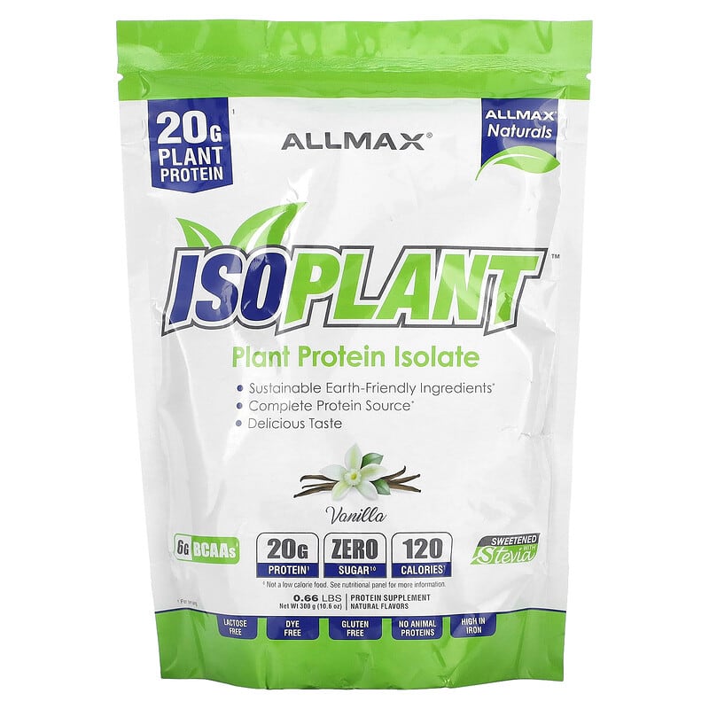 ALLMAX Isoplant Plant Protein Isolate Vanilla 10.6 oz (300 g) 8 Thực phẩm chức năng ALLMAX Isoplant Plant Protein Isolate Vanilla 10.6 oz (300 g) 665553229607