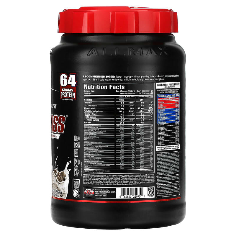 ALLMAX QuickMass Rapid Mass Gain Catalyst Cookies & Cream 3.5 lbs (1.59 kg) 2 Thực phẩm bổ sung ALLMAX QuickMass Rapid Mass Gain Catalyst Cookies & Cream 3.5 lbs (1.59 kg) 665553229751