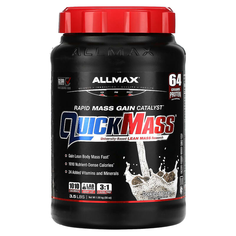 ALLMAX QuickMass Rapid Mass Gain Catalyst Cookies & Cream 3.5 lbs (1.59 kg) 8 Thực phẩm chức năng ALLMAX QuickMass Rapid Mass Gain Catalyst Cookies & Cream 3.5 lbs (1.59 kg) 665553229751