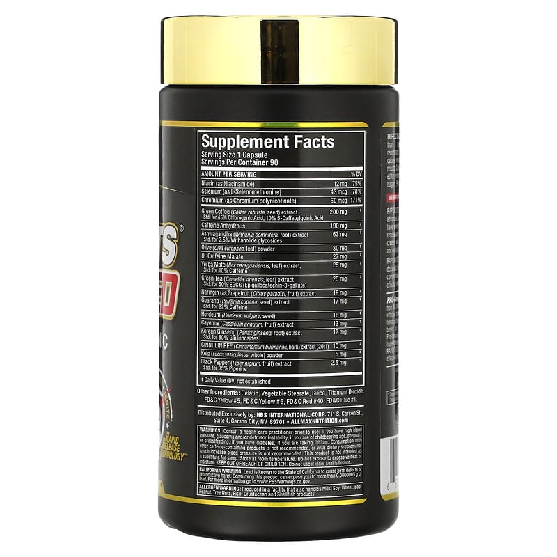 ALLMAX Rapidcuts Shredded Extreme Thermogenic Fat Burner 90 Capsules 2 Thực phẩm bổ sung ALLMAX Rapidcuts Shredded Extreme Thermogenic Fat Burner 90 Capsules 665553201757