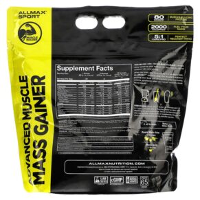 Thực phẩm bổ sung ALLMAX Sport All Mass Advanced Muscle Gainer Vanilla 5 lbs 2.27 kg (80 oz) 665553229270