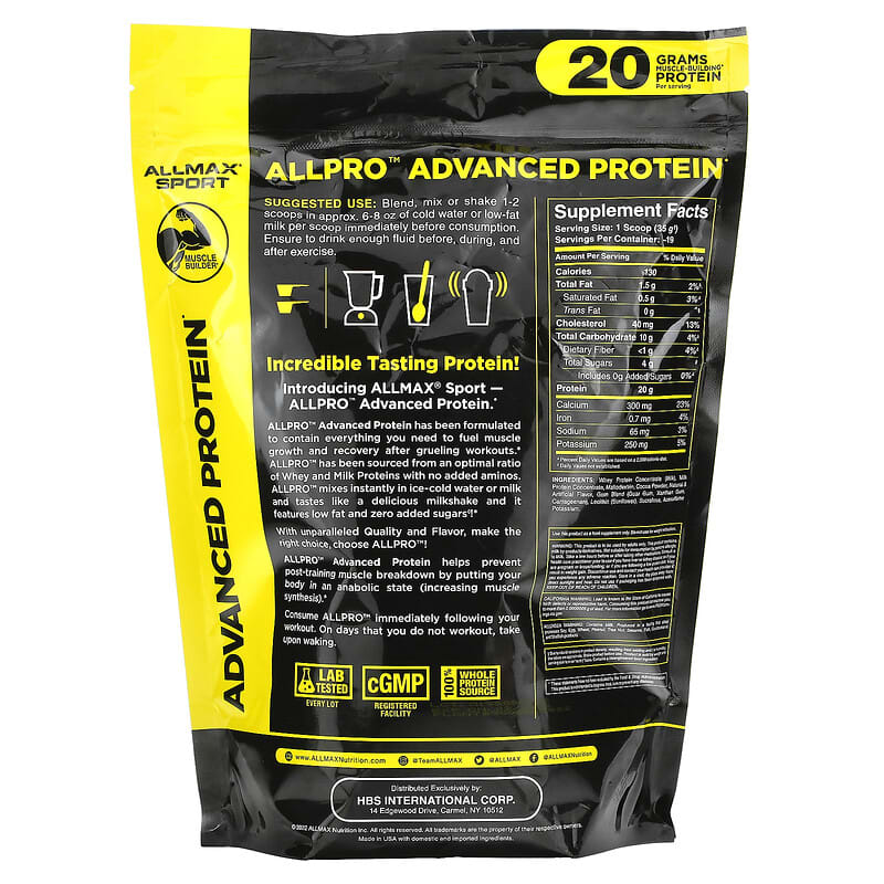 ALLMAX Sport ALLPRO Advanced Protein Chocolate 1.5 lbs (680 g) 2 Thực phẩm bổ sung ALLMAX Sport ALLPRO Advanced Protein Chocolate 1.5 lbs (680 g) 665553229669