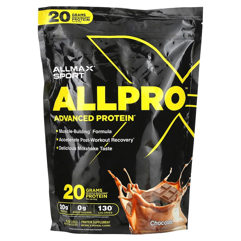 ALLMAX Sport ALLPRO Advanced Protein Chocolate 1.5 lbs (680 g) 8 Thực phẩm chức năng ALLMAX Sport ALLPRO Advanced Protein Chocolate 1.5 lbs (680 g) 665553229669