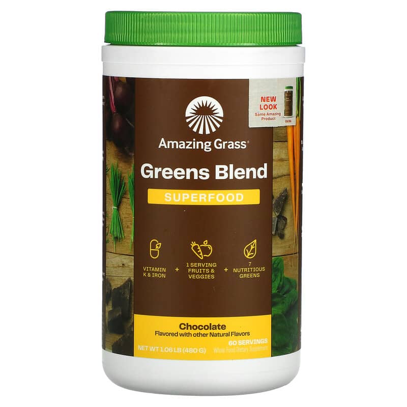 Amazing Grass Green Blend Superfood Chocolate 1.06 oz (480 g) 8 Thực phẩm chức năng Amazing Grass Green Blend Superfood Chocolate 1.06 oz (480 g) 829835000128