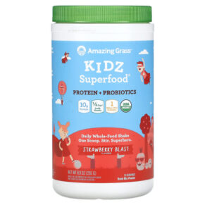 Thực phẩm chức năng Amazing Grass Kidz Superfood Protein + Probiotics Strawberry Blast 8.9 oz (255 g) 829835006885