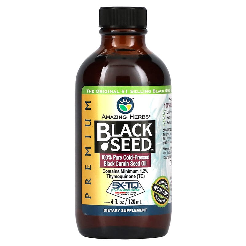 Amazing Herbs Black Seed 100% Pure Cold-Pressed Black Cumin Seed Oil 4 fl oz (120 ml) 8 Thực phẩm chức năng Amazing Herbs Black Seed 100% Pure Cold-Pressed Black Cumin Seed Oil 4 fl oz (120 ml) 665231120042