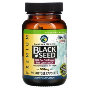 Thực phẩm chức năng Amazing Herbs Black Seed 500 mg 90 Softgel Capsules 665231130904