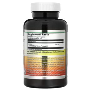 Thực phẩm bổ sung Amazing Nutrition Bromelain 500 mg 120 Veggie Capsules 819209021330