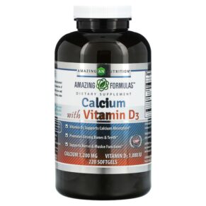 Thực phẩm chức năng Amazing Nutrition Calcium with Vitamin D3 220 Softgels 810180029346