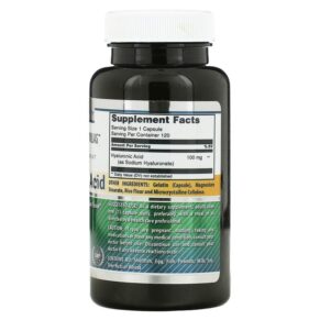Thực phẩm bổ sung Amazing Nutrition Hyaluronic Acid 100 mg 120 Capsules 810180024495