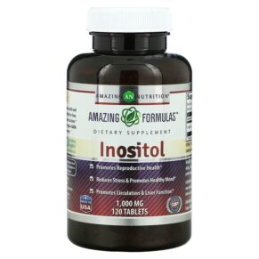 Thực phẩm chức năng Amazing Nutrition Inositol 1.000 mg 120 Tablets 810180027182
