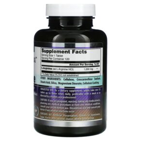 Thực phẩm bổ sung Amazing Nutrition L-Arginine 1.000 mg 120 Tablets 810180020602