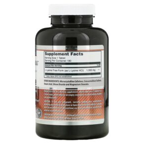 Thực phẩm bổ sung Amazing Nutrition L-Lysine 1.000 mg 180 Tablets 810180020947