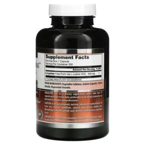 Amazing Nutrition L-Lysine 500 mg 250 Capsules 3 Thực phẩm bổ sung Amazing Nutrition L-Lysine 500 mg 250 Capsules 810180022668