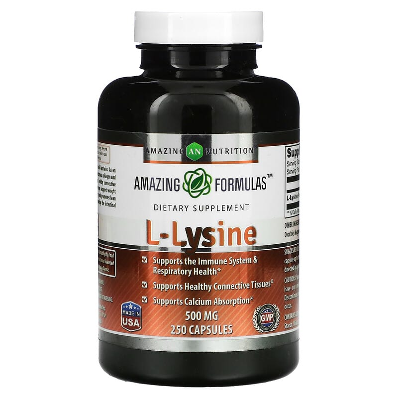 Amazing Nutrition L-Lysine 500 mg 250 Capsules 8 Thực phẩm chức năng Amazing Nutrition L-Lysine 500 mg 250 Capsules 810180022668