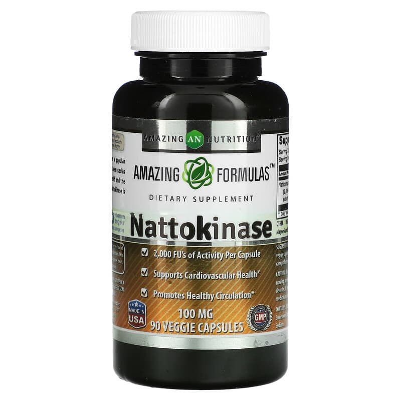 Amazing Nutrition Nattokinase 100 mg 90 Veggie Capsules 8 Thực phẩm chức năng Amazing Nutrition Nattokinase 100 mg 90 Veggie Capsules 810180021678
