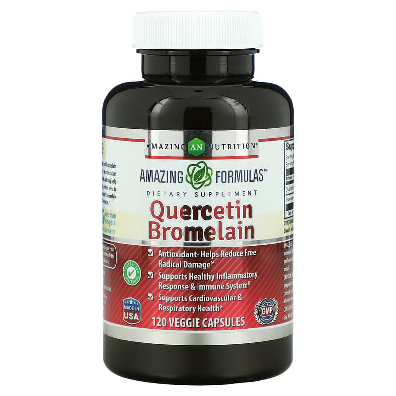 Amazing Nutrition Quercetin Bromelain 120 Veggie Capsules 8 Thực phẩm chức năng Amazing Nutrition Quercetin Bromelain 120 Veggie Capsules 810180020985