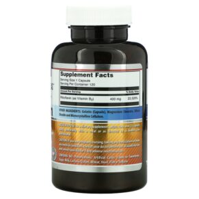 Thực phẩm bổ sung Amazing Nutrition Riboflavin 400 mg 120 Capsules 810180029360