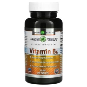 Thực phẩm chức năng Amazing Nutrition Vitamin B6 25 mg 250 Tablets 810180023597