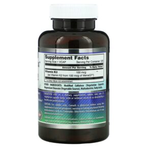Thực phẩm bổ sung Amazing Nutrition Vitamin K2 100 mcg 120 VCaps 810180021289