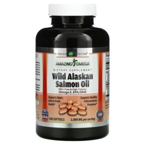Thực phẩm chức năng Amazing Nutrition Wild Alaskan Salmon Oil 2.000 mg 180 Softgels 810180021227