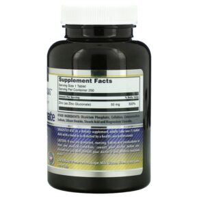 Thực phẩm bổ sung Amazing Nutrition Zinc Gluconate 50 mg 250 Tablets 810180025843