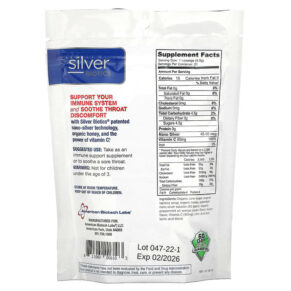 Thực phẩm bổ sung American Biotech Labs Silver Biotics Silver Lozenges with Vitamin C Orange Splash 21 Lozenges 3 oz (85 g) 831060006103