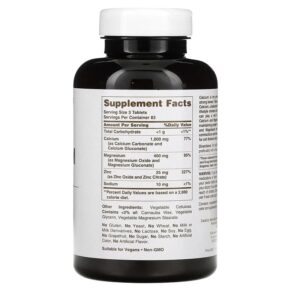 Thực phẩm bổ sung American Health Chelated Calcium Magnesium Zinc 250 Tablets 076630042932