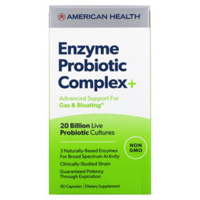 Thực phẩm chức năng American Health Enzyme Probiotic Complex+ 20 Billion CFU 60 Capsules 076630300858