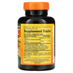 Thực phẩm bổ sung American Health Ester-C with Citrus Bioflavonoids 1.000 mg 120 Vegetarian Tablets 076630169820