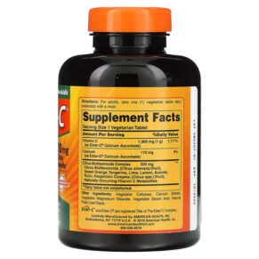 Thực phẩm bổ sung American Health Ester-C with Citrus Bioflavonoids 1.000 mg 180 Vegetarian Tablets 076630169844