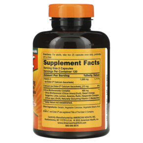 Thực phẩm bổ sung American Health Ester-C with Citrus Bioflavonoids 500 mg 240 Capsules 076630169622