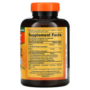 Thực phẩm bổ sung American Health Ester-C with Citrus Bioflavonoids 500 mg 240 Vegetarian Capsules 076630169677